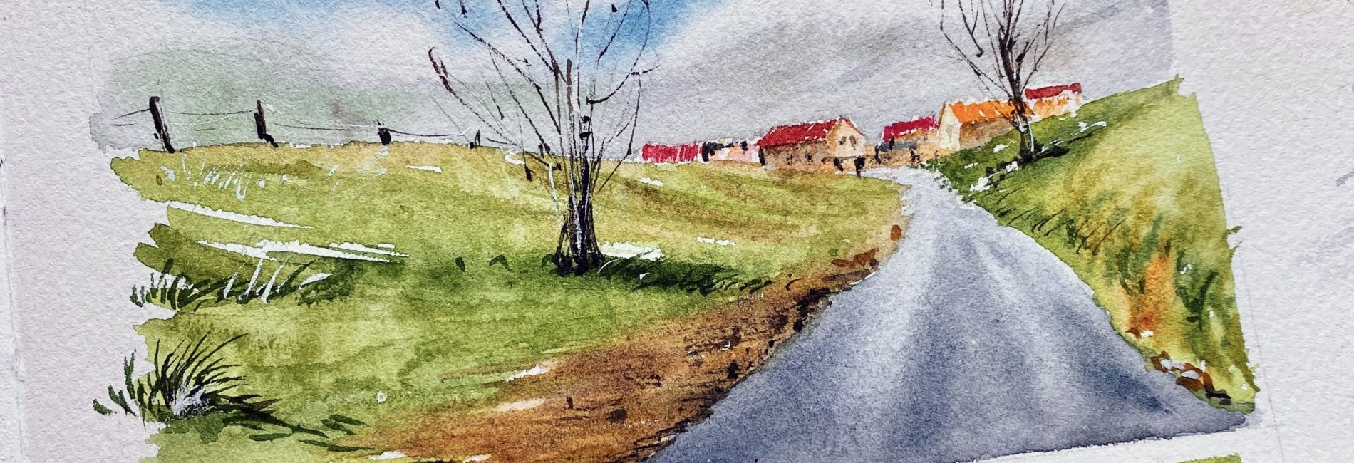 Country side – watercolor landscape