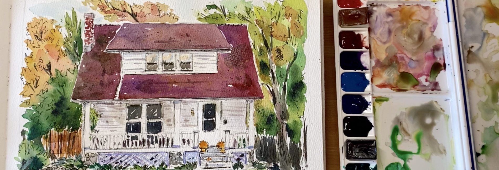 DRAWING FACADES IN INK AND WATERCOLORS